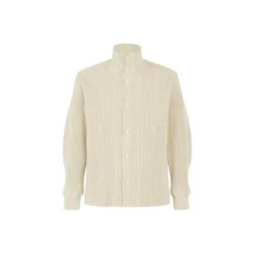 ISSEY MIYAKE Керсей Плисс Куртки и Пальто Мужской Экрю