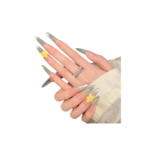 Yun Yue Joe Frangipani Премиум Лето Handcrafted False Nail Заостренный Тип Мятно-зеленый Градиентный Coquette 30MM