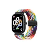 [Магнитная застежка - Вязаная ткань - Петля] Радужный - Черная застежка + Черный соединитель