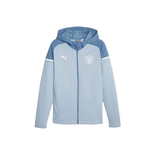 PUMA Manchester City Football Повседневная куртка с капюшоном Мужская синяя