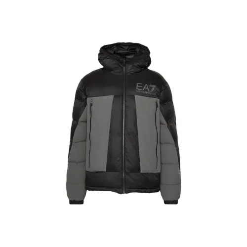EMPORIO ARMANI EA7 FW23 Хлопковый пуховик Мужской Черный