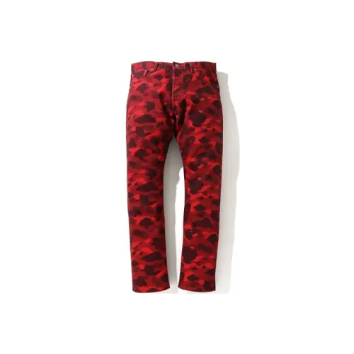 A BATHING APE BAPE совместный бренд Красный Мужские Джинсы