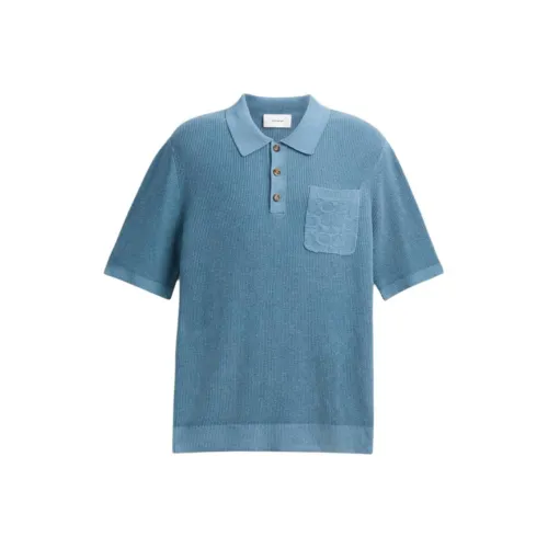 COACH SS25 Поло Мужское Синее