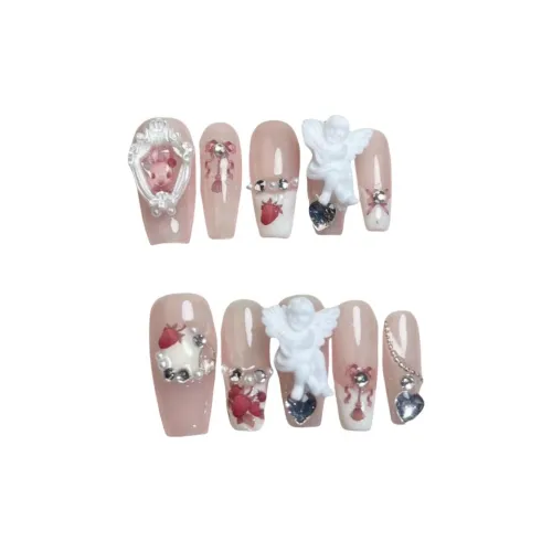 Gentle Welcome Принцесса False Nail Trapezoidal Розовый Smudge Милый