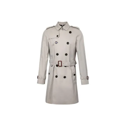 Burberry Light Gray Men's Trench Coat Burberry Светлый Серый Мужской Тренч