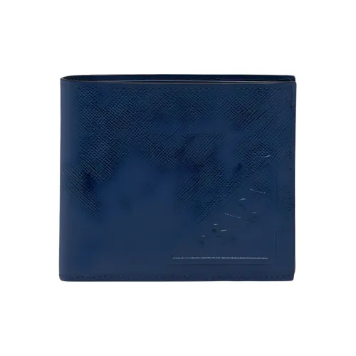 PRADA Saffiano кожа кошелек мужской синий