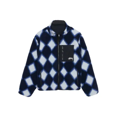 Stussy FW23 Осенне-зимняя коллекция Шерпа Двусторонняя куртка Унисекс