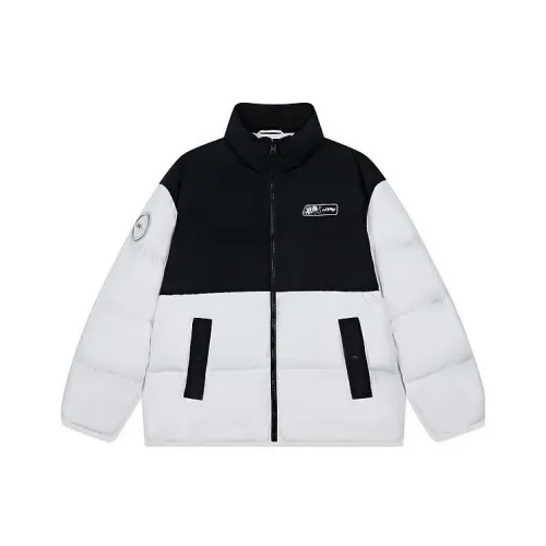 QIAODAN Пуховик Мужской Черный Jordan Белый