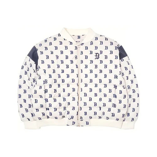 MLB Classic Monogram С принтом Плечевой блок Светлый Короткий Пух JKT Бейсбольная куртка Унисекс Белый