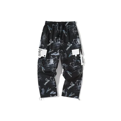 LAMLICKA Черные унисекс брюки карго