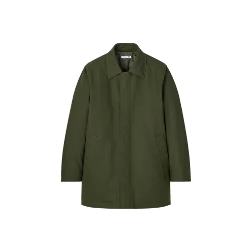 UNIQLO Хлопковый пуховик Мужской Темно-оливковый