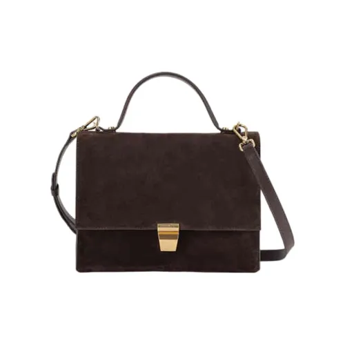 COCCINELLE Сумка из коровьей кожи Doctor Сумка через плечо Сумка среднего размера Женская Темно-коричневая