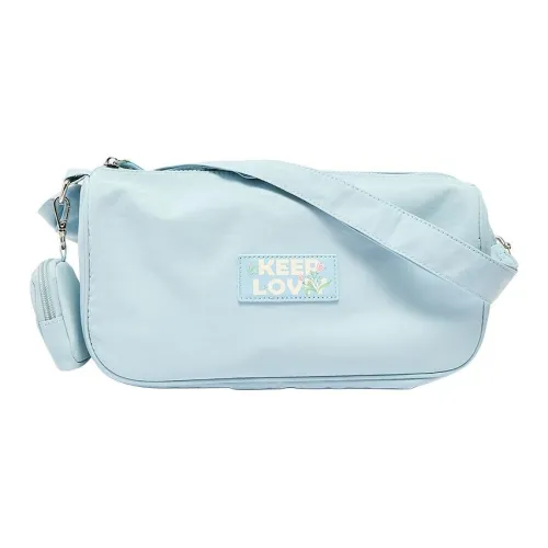 Three Blessings Нейлоновая сумка через плечо среднего размера женская синяя слоновая кость