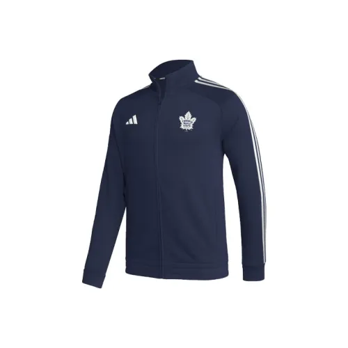 Adidas Maple Leafs Track Куртка Спортивный Ретро Стиль Воротник-стойка Куртки Мужской Морской Синий
