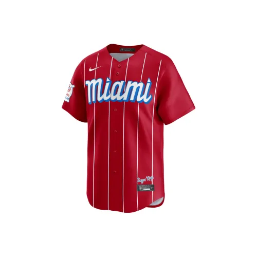 nike Jazz Chisholm Jr. Miami Marlins Городской Connect Бейсбольная куртка Мужской Красный