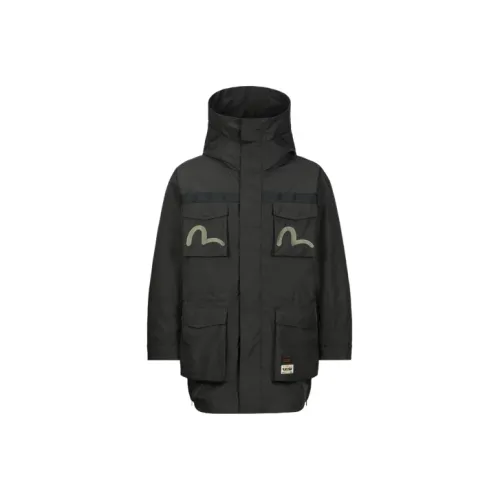 EVISU Темно-армейский зеленый Мужской пуховик