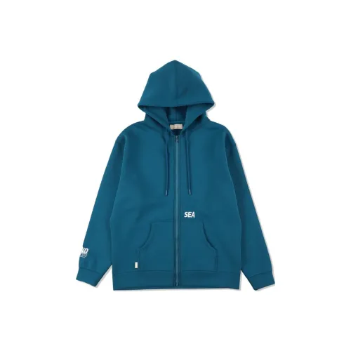 WIND AND SEA WDS ES Картон ZIP UP Толстовка Куртки Пальто Унисекс Синий