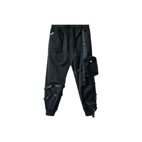 CAT Штаны с манжетами Повседневные брюки Мужские Черные