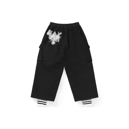 GENANX Штаны с манжетами Повседневные брюки Унисекс Черный