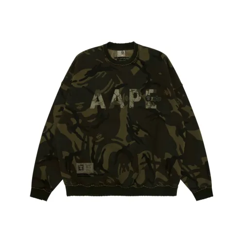 Aape x Co-branded by Alpha Industries FW24 Толстовка Мужской Светло-зеленый