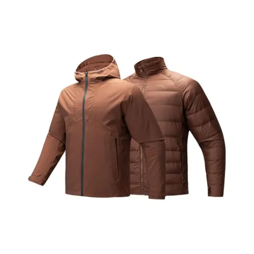 ANTA ZONGXUNXILIE Термическая ветровка мужская ванильный кофейный