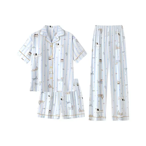 MIANQU Синий Женский Пижамный Комплект
