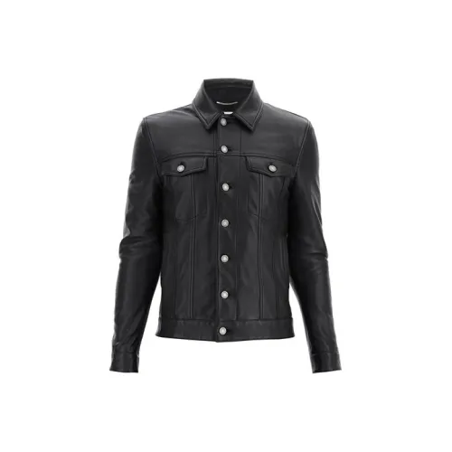 SAINT LAURENT Черные Мужские Кожаные Куртки