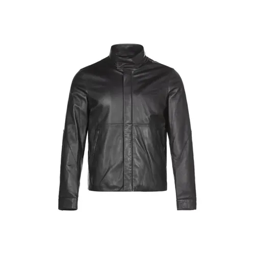 Zzegna Черные Мужские Кожаные Куртки