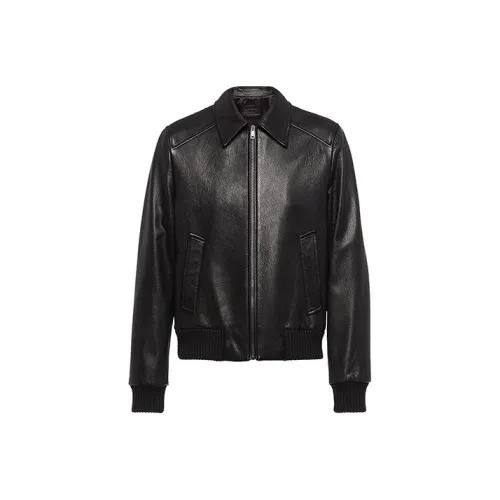 PRADA SS20 Кожа Куртка Мужская Черная