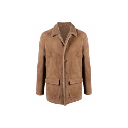 SALVATORE SANTORO CAMEL Мужские кожаные куртки