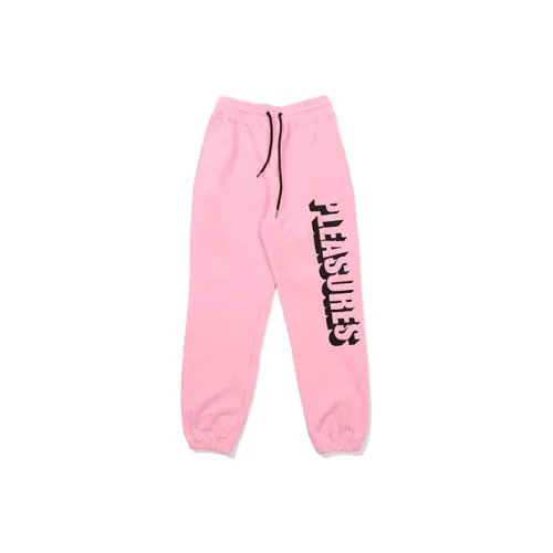 PLEASURES Штаны с манжетами умеренный повседневные унисекс розовый