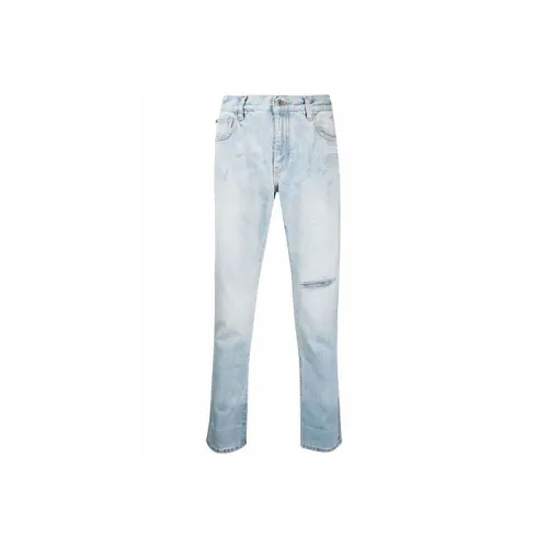 Off Белый FW21 Синий Мужские Джинсы