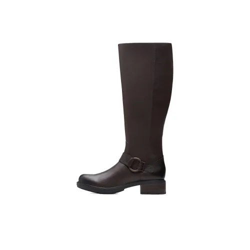 Clarks HEARTH Rae Колено Высокие сапоги Женские Коричневый