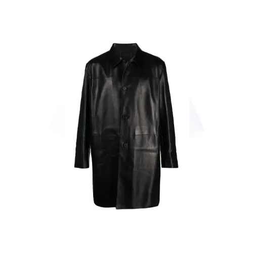 PRADA FW21 Кожа Куртка Мужская Черная