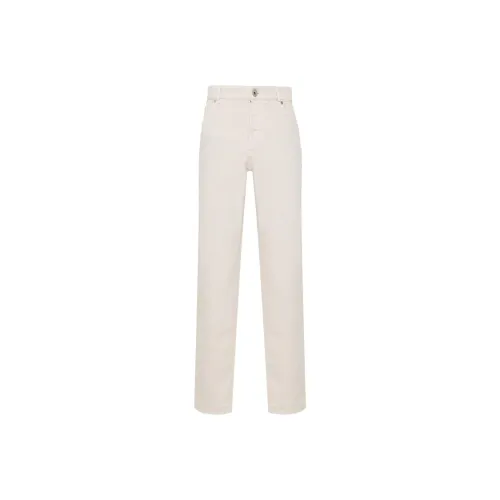 BRUNELLO CUCINELLI Белый Мужской Джинсы