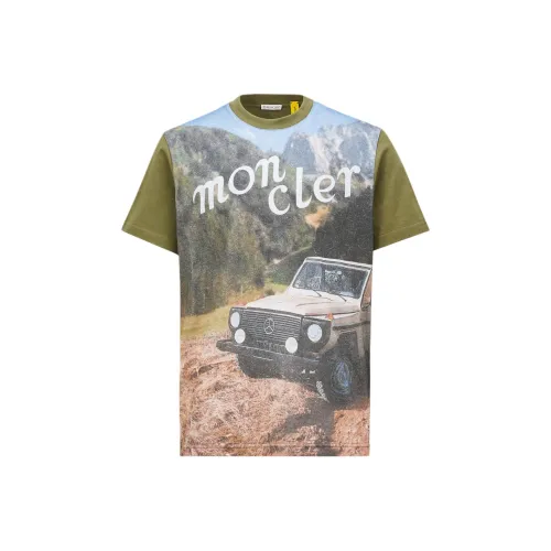 MONCLER GENIUS Mercedes Benz By Nigo Collaboration Оливково-зеленые Мужские T-рубашки