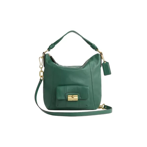 COACH Kristin Кожа Сумка через плечо Сумка Большая Унисекс Латунь Изумруд