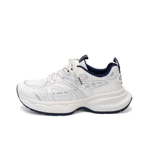 HUANQIU Противоскользящий Износостойкий Дышащий Низкий Топ Обувь для бега Мужская Белый Синий