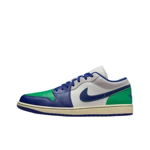 Jordan Air Jordan 1 Винтажные баскетбольные кроссовки Low Топ Белый Синий Мужской