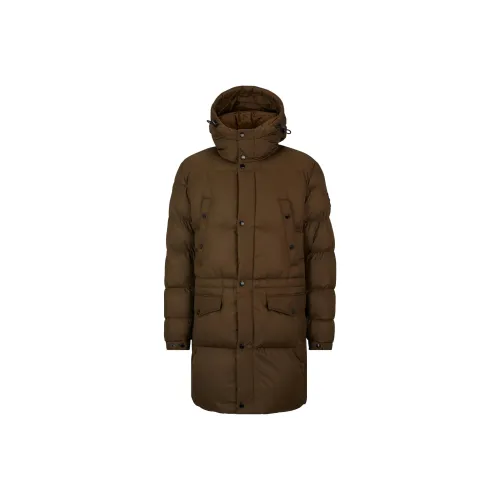 Hugo Boss Водонепроницаемый хлопковый пуховик с капюшоном Куртки и Пальто Мужской Коричневый