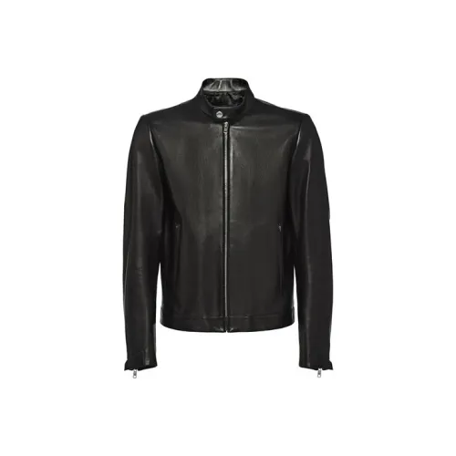 PRADA FW21 Кожа Куртка Мужская Черная