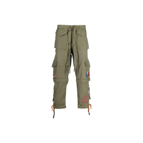 GREG LAUREN Зеленые унисекс брюки карго