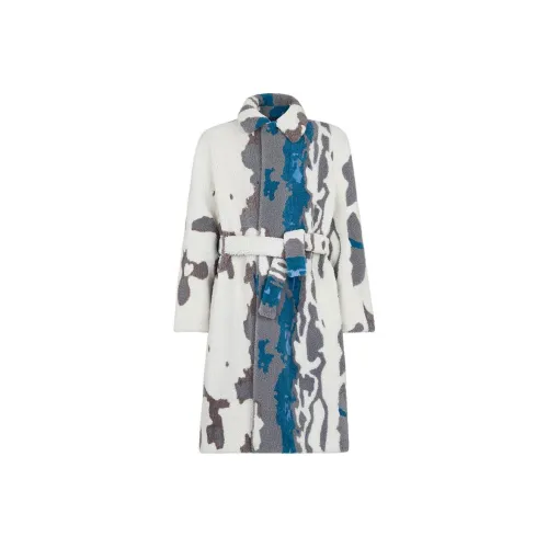 Fendi Синий Серый Мужская Кожа и Мех