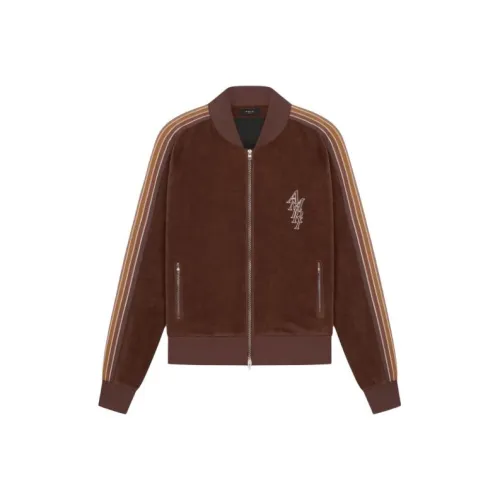 AMIRI STACK Велюр Track Куртка Куртки Пальто Мужской Коричневый