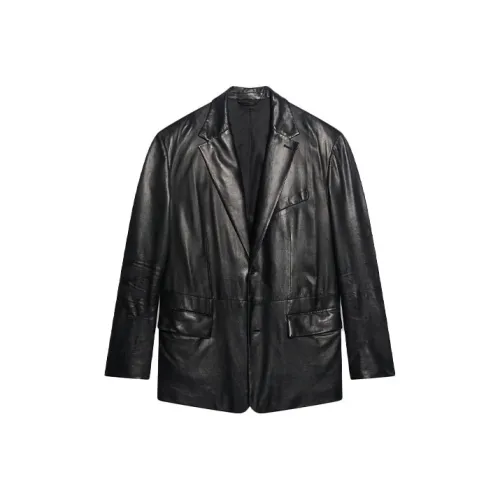 Balenciaga Черные Мужские Кожаные Куртки