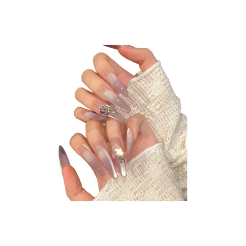 Yun Yue Joe Таро фиолетовый бахрома Sugar False Nail заостренный тип фиолетовый градиент Coquette 30MM