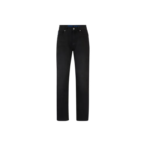 HUGO BOSS Обычный крой Джинсы из Темного ДЖИНСА Мужской Темно-серый