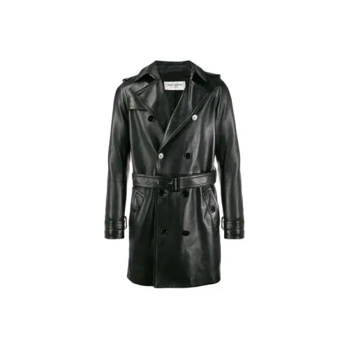 SAINT LAURENT Черные Мужские Кожаные Куртки