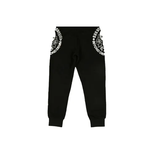EVISU Штаны с манжетами умеренный повседневные брюки мужской черный