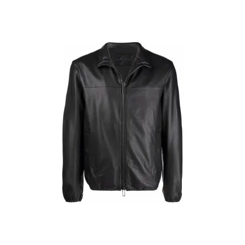 EMPORIO ARMANI Кожа Куртка Мужская Черная
